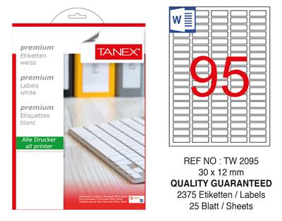 TW-2095 30x12 mm LASER ETİKET .