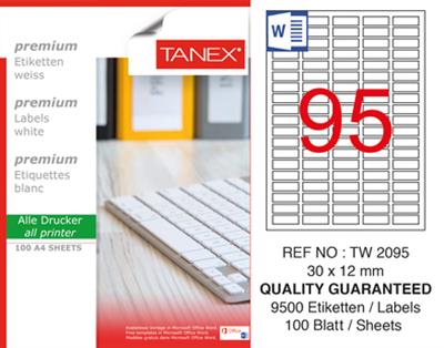 TW-2095 30x12 mm LASER ETİKET .