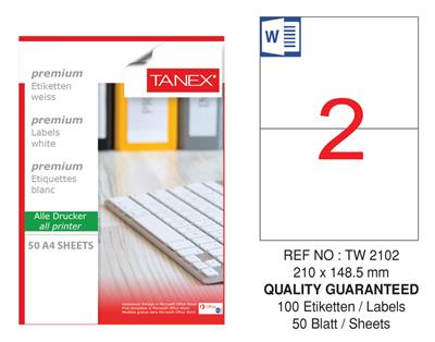 TW-2102 210x148,5 mm LASER ETİKET .
