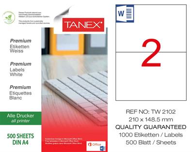 TW-2102 210x148,5 mm LASER ETİKET .