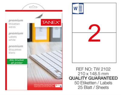 TW-2102 210x148,5 mm LASER ETİKET .