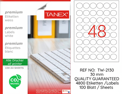 TW-2130 30 mm CARBON NEUTRAL LASER ETİKET 