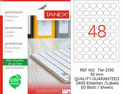TW-2130 30 mm CARBON NEUTRAL LASER ETİKET 