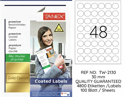 TW-2130 30 mm GOLD LASER ETİKET 