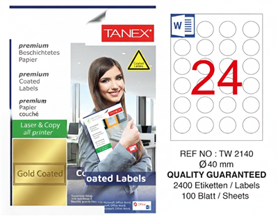 TW-2140 40 mm GOLD LASER ETİKET 