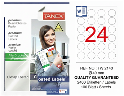 TW-2140 40 mm GLOSSY LASER ETİKET 