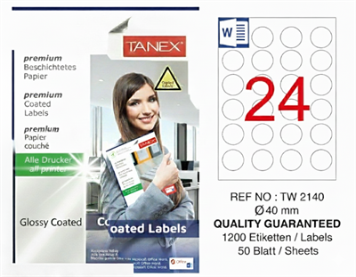 TW-2140 40 mm GLOSSY LASER ETİKET 