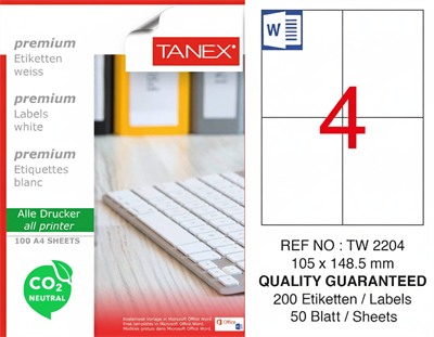 TW-2204 105x148,5 mm CARBON NEUTRAL LASER ETİKET 