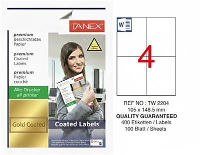 TW-2204 105x148,5 mm GOLD LASER ETİKET 