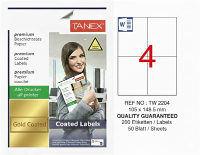 TW-2204 105x148,5 mm GOLD LASER ETİKET 