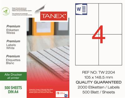 TW-2204 105x148,5 mm LASER ETİKET .