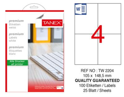 TW-2204 105x148,5 mm LASER ETİKET .