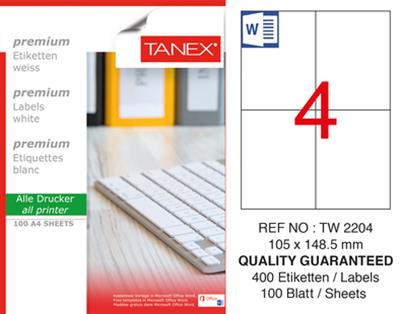 TW-2204 105x148,5 mm LASER ETİKET .