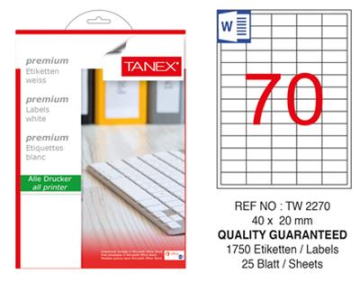 TW-2270 40x20 mm LASER ETİKET .