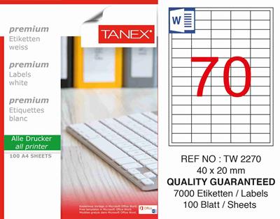 TW-2270 40x20 mm LASER ETİKET .