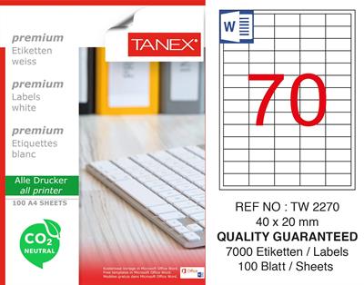 TW-2270 40x20 mm POLY LASER ETİKET 