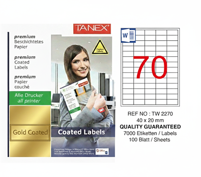TW-2270 40x20 mm POLY LASER ETİKET 