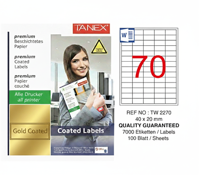 TW-2270 40x20 mm POLY LASER ETİKET 