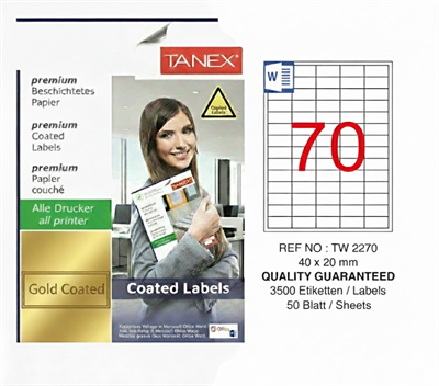 TW-2270 40x20 mm POLY LASER ETİKET 