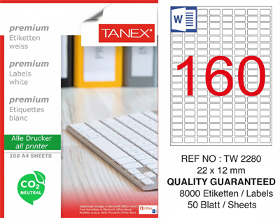 TW-2280 22x12 mm CARBON NEUTRAL LASER ETİKET 