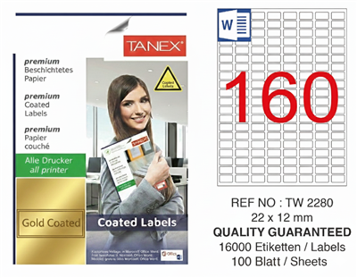 TW-2280 22x12 mm GOLD LASER ETİKET 