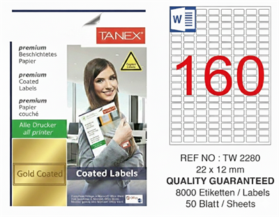 TW-2280 22x12 mm GOLD LASER ETİKET 