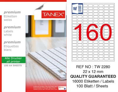 TW-2280 22x12 mm LASER ETİKET .