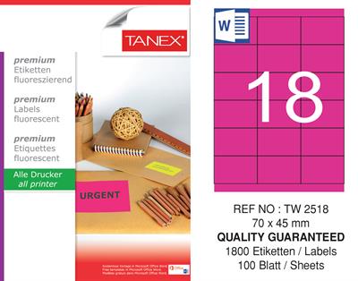 TW-2518 70x45 mm FLO PEMBE LASER ETİKET 