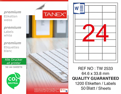 TW-2533 64,6x33,8 mm CARBON NEUTRAL LASER ETİKET 