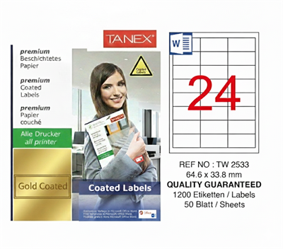 TW-2533 64,6x33,8 mm GOLD LASER ETİKET 