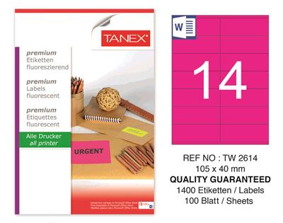 TW-2614 105x40 mm FLO PEMBE LASER ETİKET 
