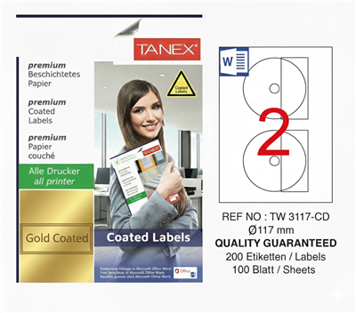 TW-3117 117 mm GOLD LASER ETİKET 