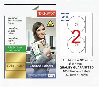 TW-3117 117 mm GOLD LASER ETİKET 