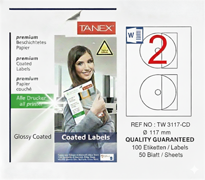 TW-3117 117 mm GLOSSY LASER ETİKET 