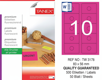 TW-3178 83x56 mm FLO PEMBE LASER ETİKET 