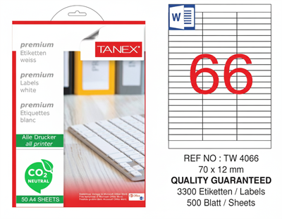 TW-4066 70x12 mm CARBON NEUTRAL LASER ETİKET 