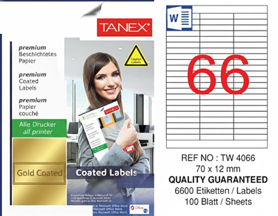 TW-4066 70x12 mm GOLD LASER ETİKET 