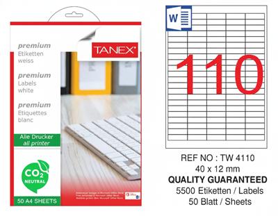 TW-4110 40x12 mm CARBON NEUTRAL LASER ETİKET 