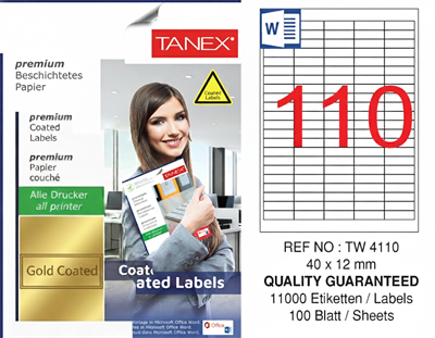 TW-4110 40x12 mm GOLD LASER ETİKET 