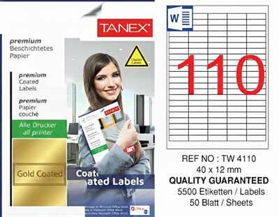 TW-4110 40x12 mm GOLD LASER ETİKET 