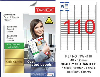 TW-4110 40x12 mm GOLD LASER ETİKET 