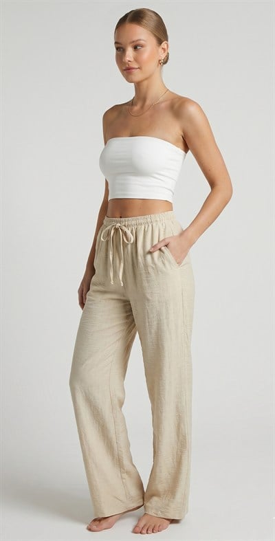 OLIVE-2306 AYROBİN PANTOLON BEJ