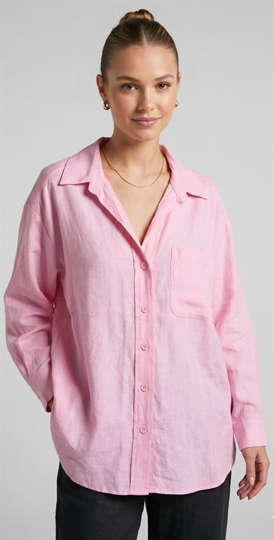 OLIVE-4612 GÖMLEK ŞEKER PEMBE