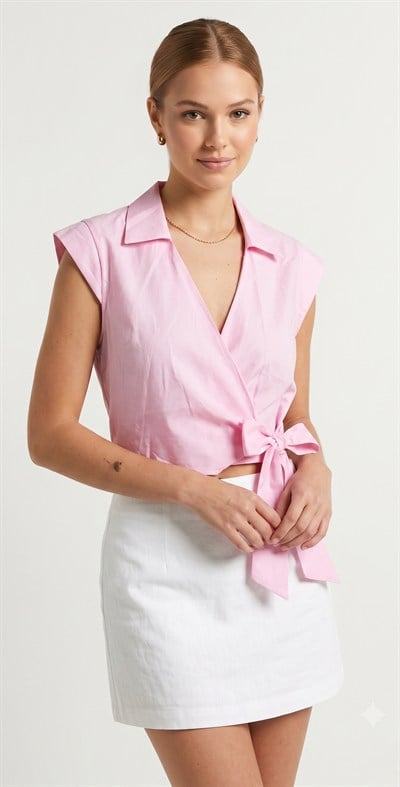 OLIVE-4760 MODAL BLUZ PEMBE