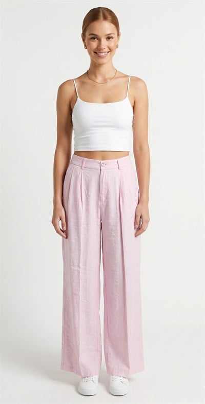 OLIVE-51113 PANTOLON PEMBE