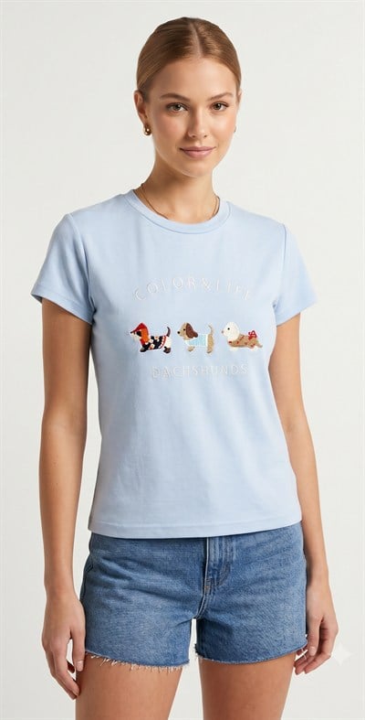OLIVE-6997 DOG TSHIRT MAVİ