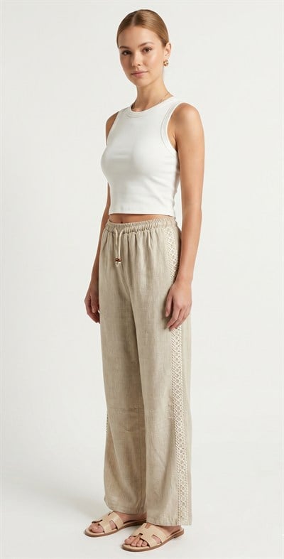 OLIVE-T01889 PANTOLON BEJ