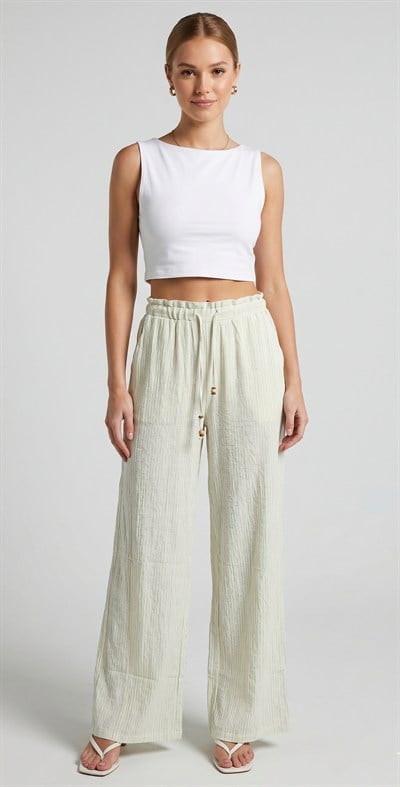 OLIVE-T02071 PANTOLON EKRU