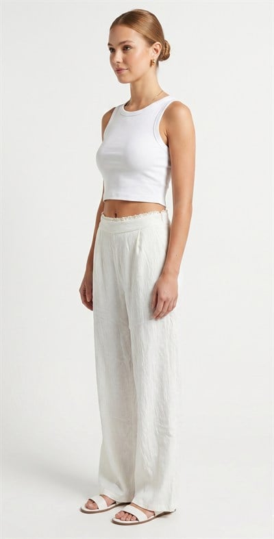 OLIVE-T02247 PANTOLON EKRU