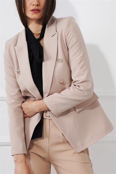 Düğmeli Diana Blazer Ceket M4488 Bej
